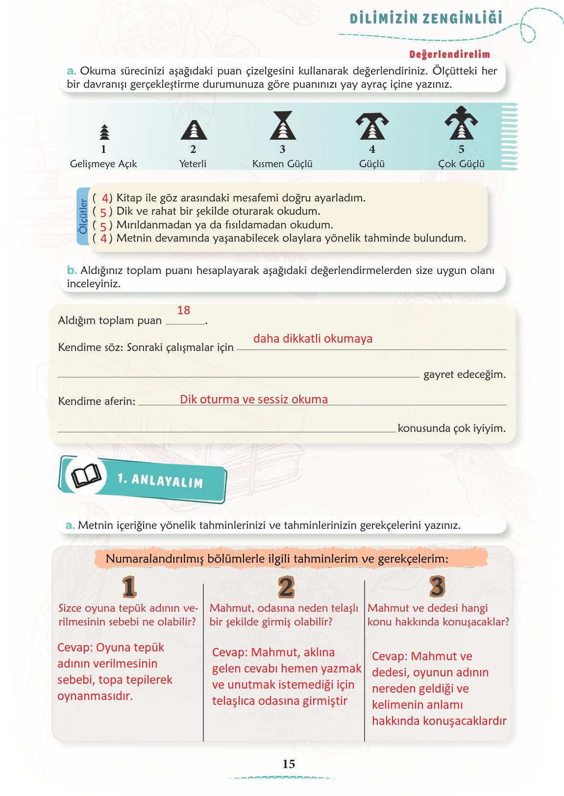 6. Sınıf Meb Yayınları Türkçe Ders Kitabı Sayfa 16 Cevapları