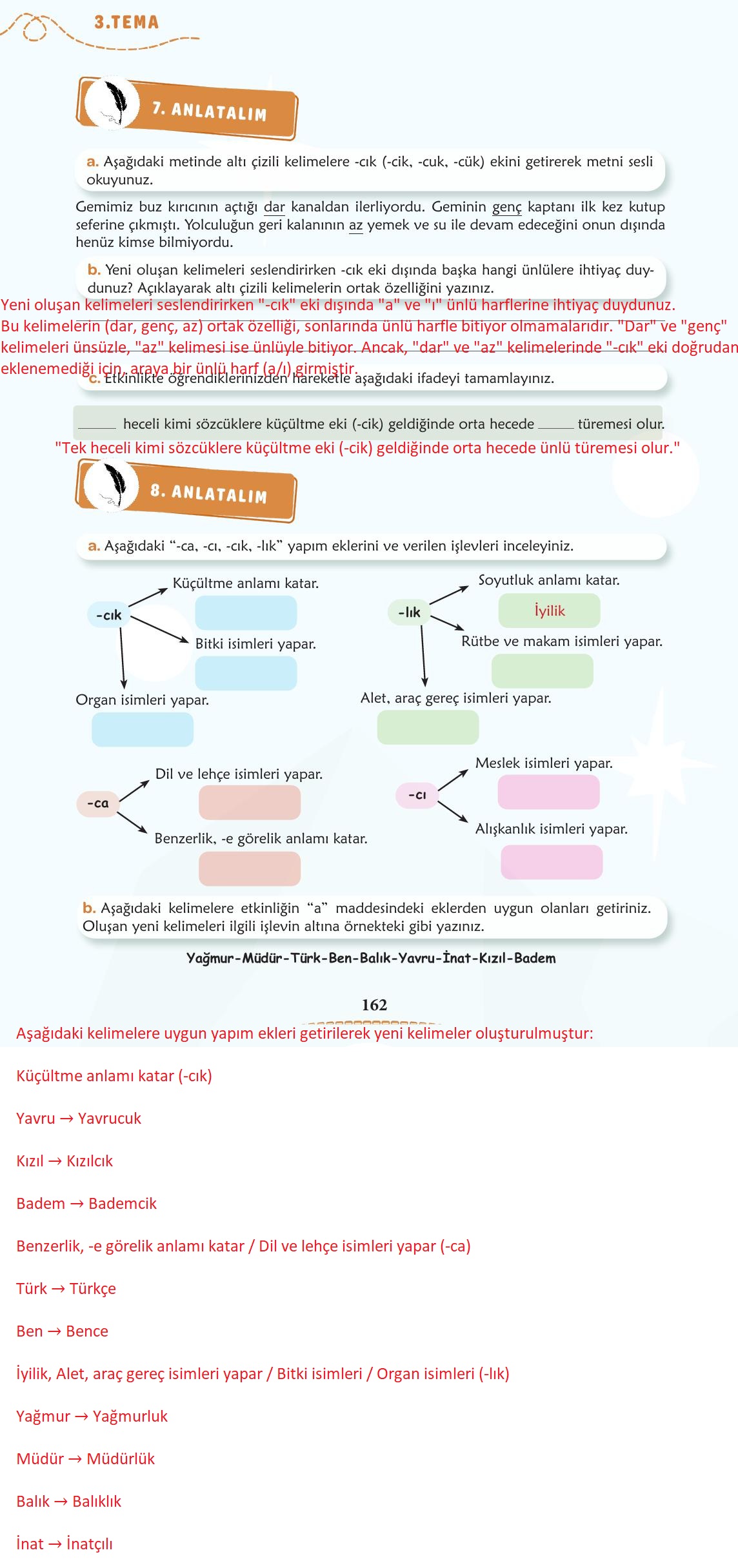 6. Sınıf Meb Yayınları Türkçe Ders Kitabı Sayfa 163 Cevapları