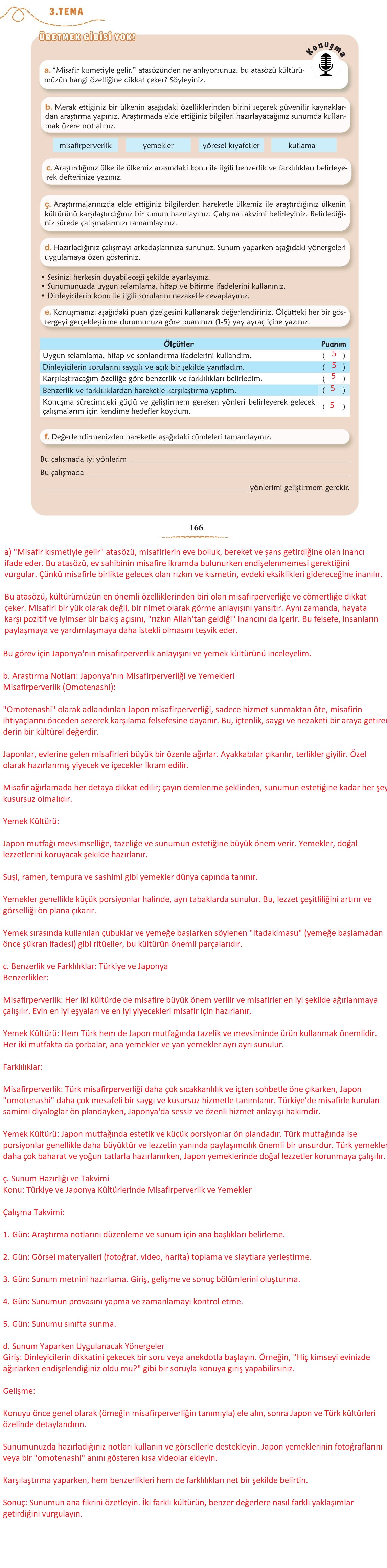 6. Sınıf Meb Yayınları Türkçe Ders Kitabı Sayfa 167 Cevapları