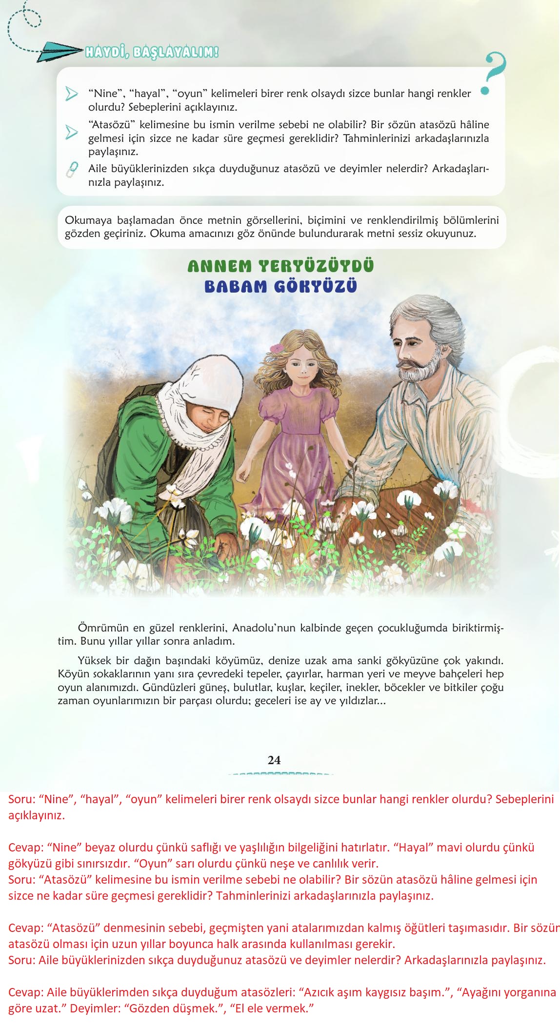 6. Sınıf Meb Yayınları Türkçe Ders Kitabı Sayfa 25 Cevapları