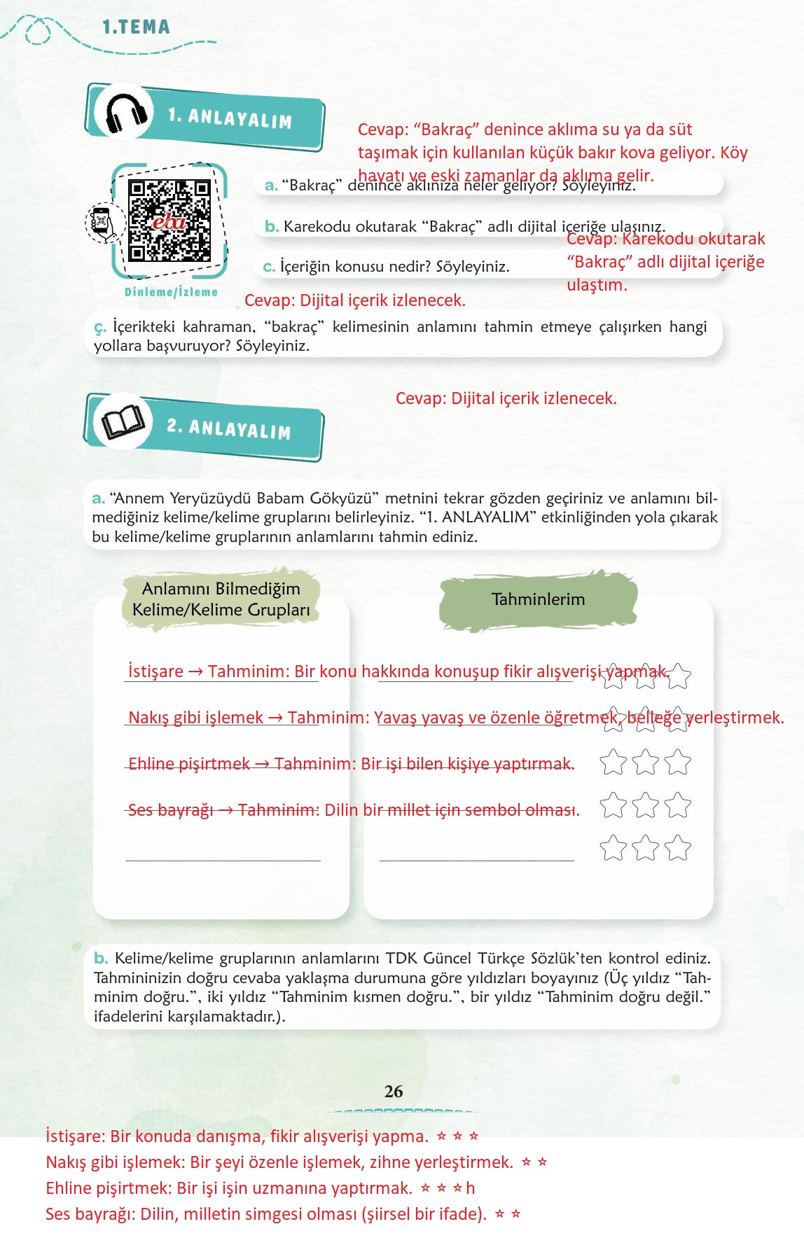 6. Sınıf Meb Yayınları Türkçe Ders Kitabı Sayfa 27 Cevapları