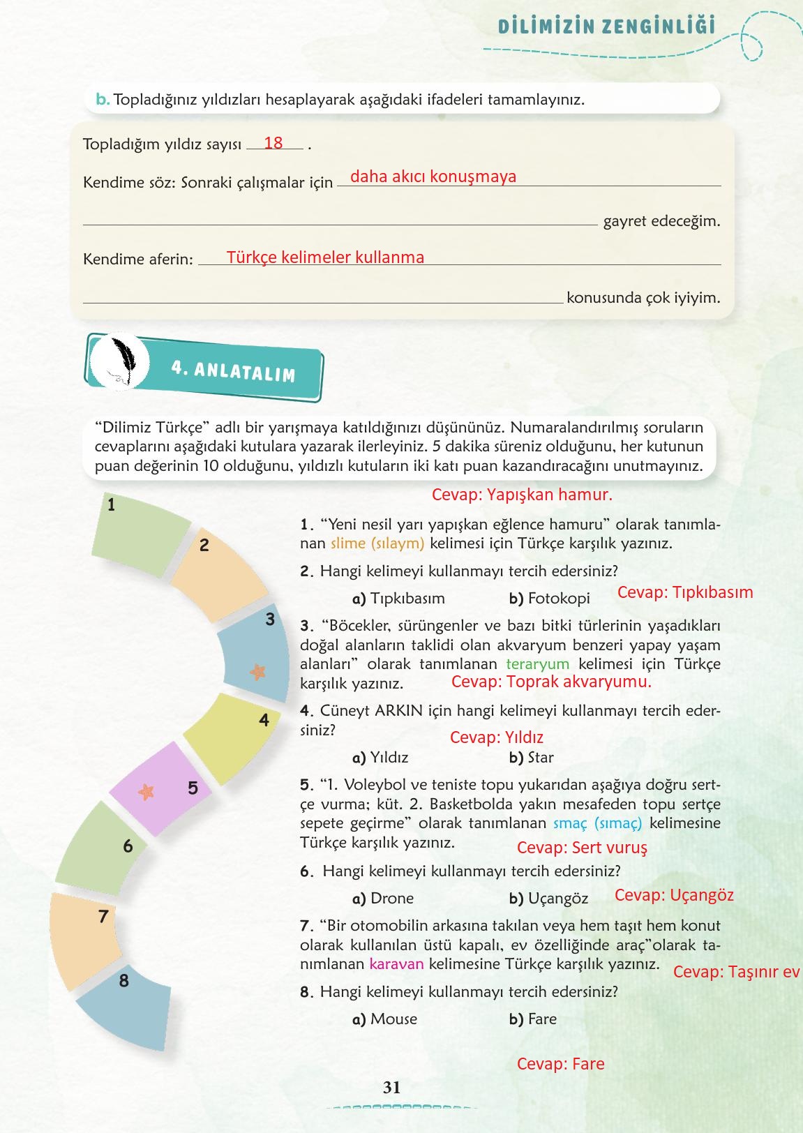 6. Sınıf Meb Yayınları Türkçe Ders Kitabı Sayfa 32 Cevapları