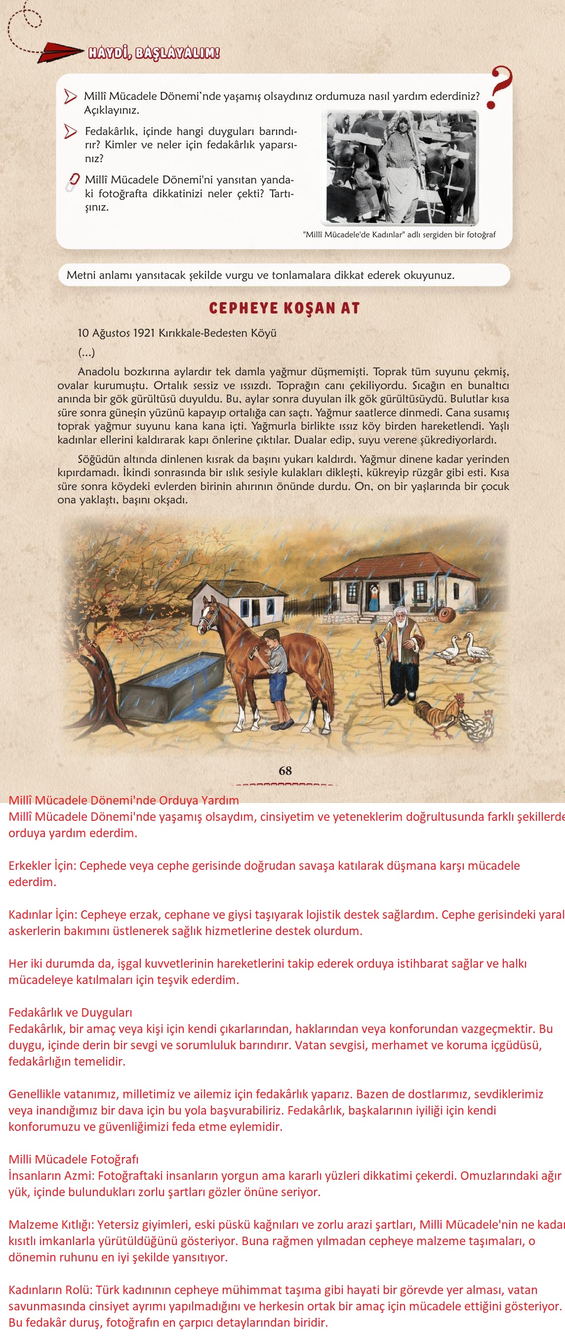 6. Sınıf Meb Yayınları Türkçe Ders Kitabı Sayfa 69 Cevapları