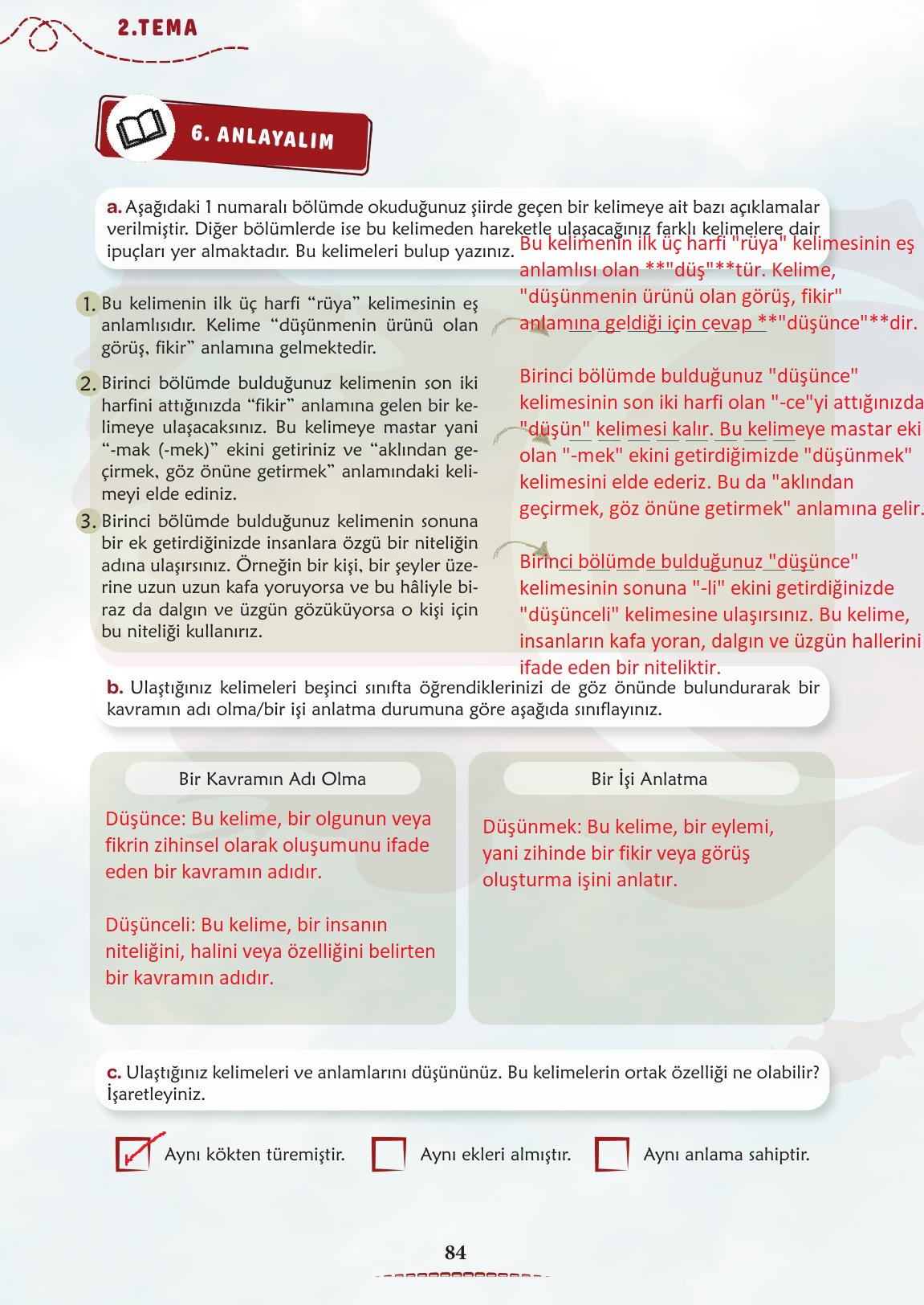6. Sınıf Meb Yayınları Türkçe Ders Kitabı Sayfa 85 Cevapları
