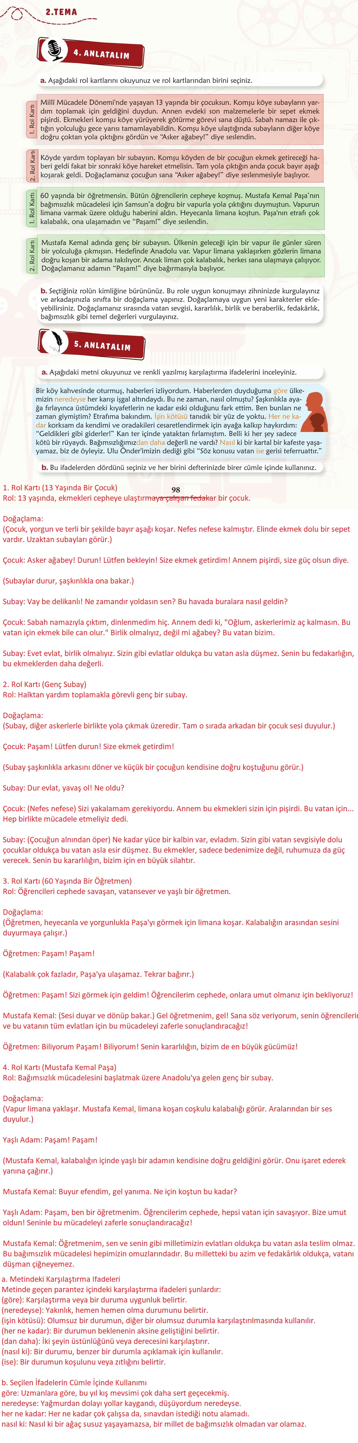 6. Sınıf Meb Yayınları Türkçe Ders Kitabı Sayfa 99 Cevapları