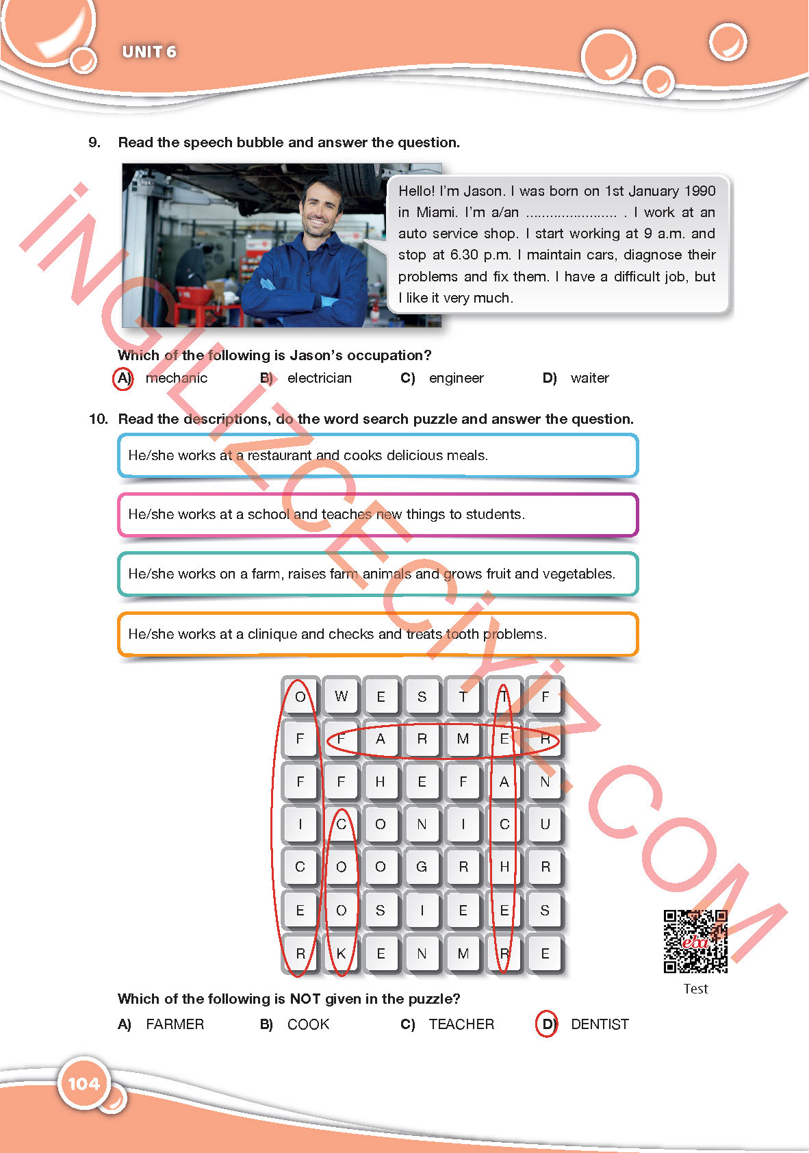 6. Sınıf Özgün Yayıncılık İngilizce Ders Kitabı Sayfa 104 Cevapları