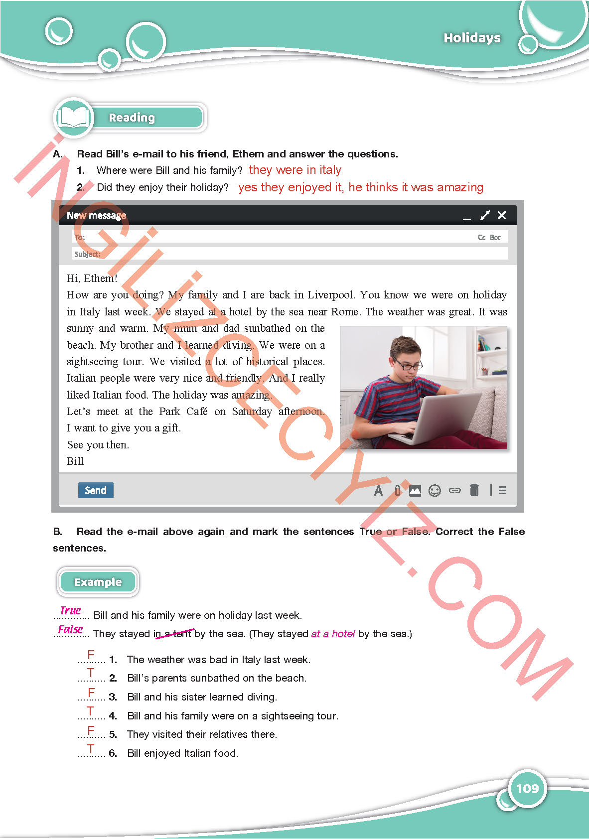 6. Sınıf Özgün Yayıncılık İngilizce Ders Kitabı Sayfa 109 Cevapları