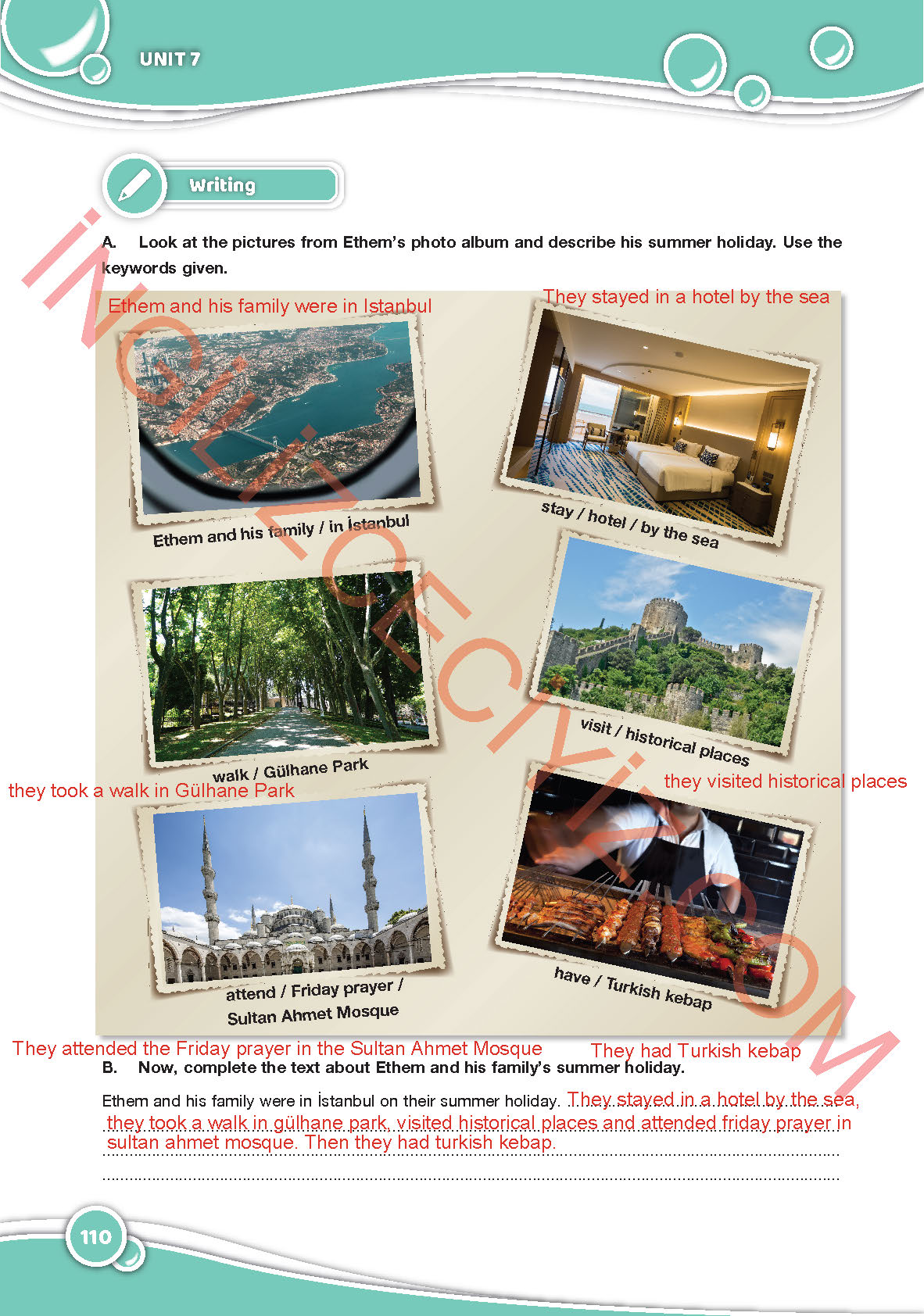 6. Sınıf Özgün Yayıncılık İngilizce Ders Kitabı Sayfa 110 Cevapları