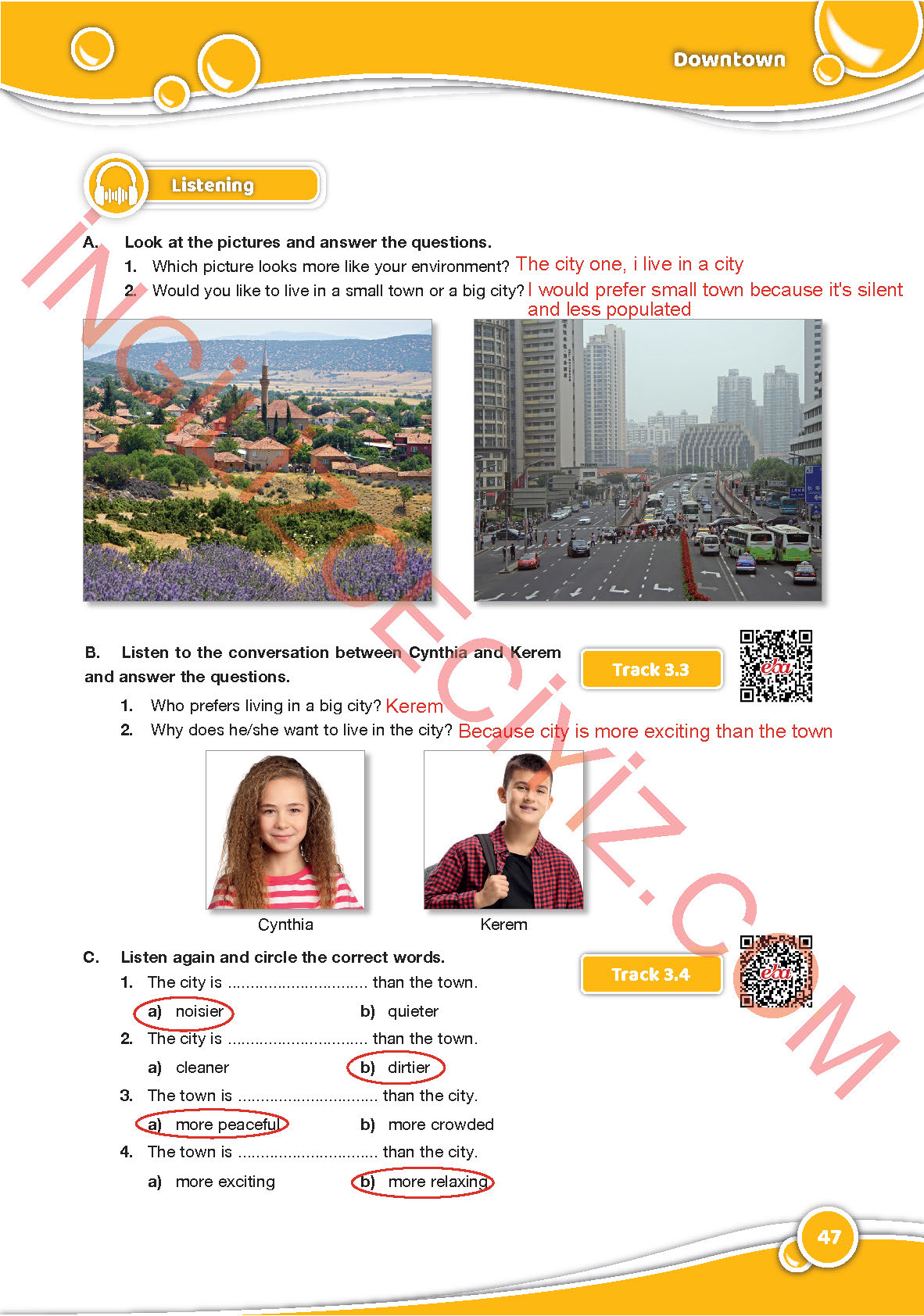 6. Sınıf Özgün Yayıncılık İngilizce Ders Kitabı Sayfa 47 Cevapları