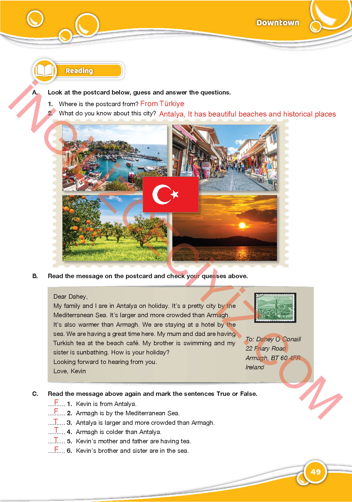 6. Sınıf Özgün Yayıncılık İngilizce Ders Kitabı Sayfa 49 Cevapları 6. Sınıf Özgün Yayıncılık İngilizce Ders Kitabı Sayfa 49 Cevapları