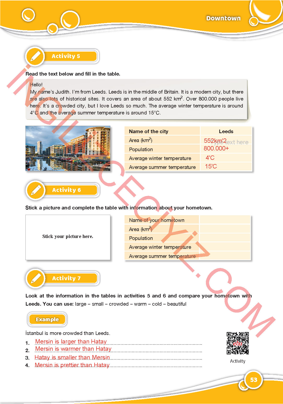 6. Sınıf Özgün Yayıncılık İngilizce Ders Kitabı Sayfa 53 Cevapları
