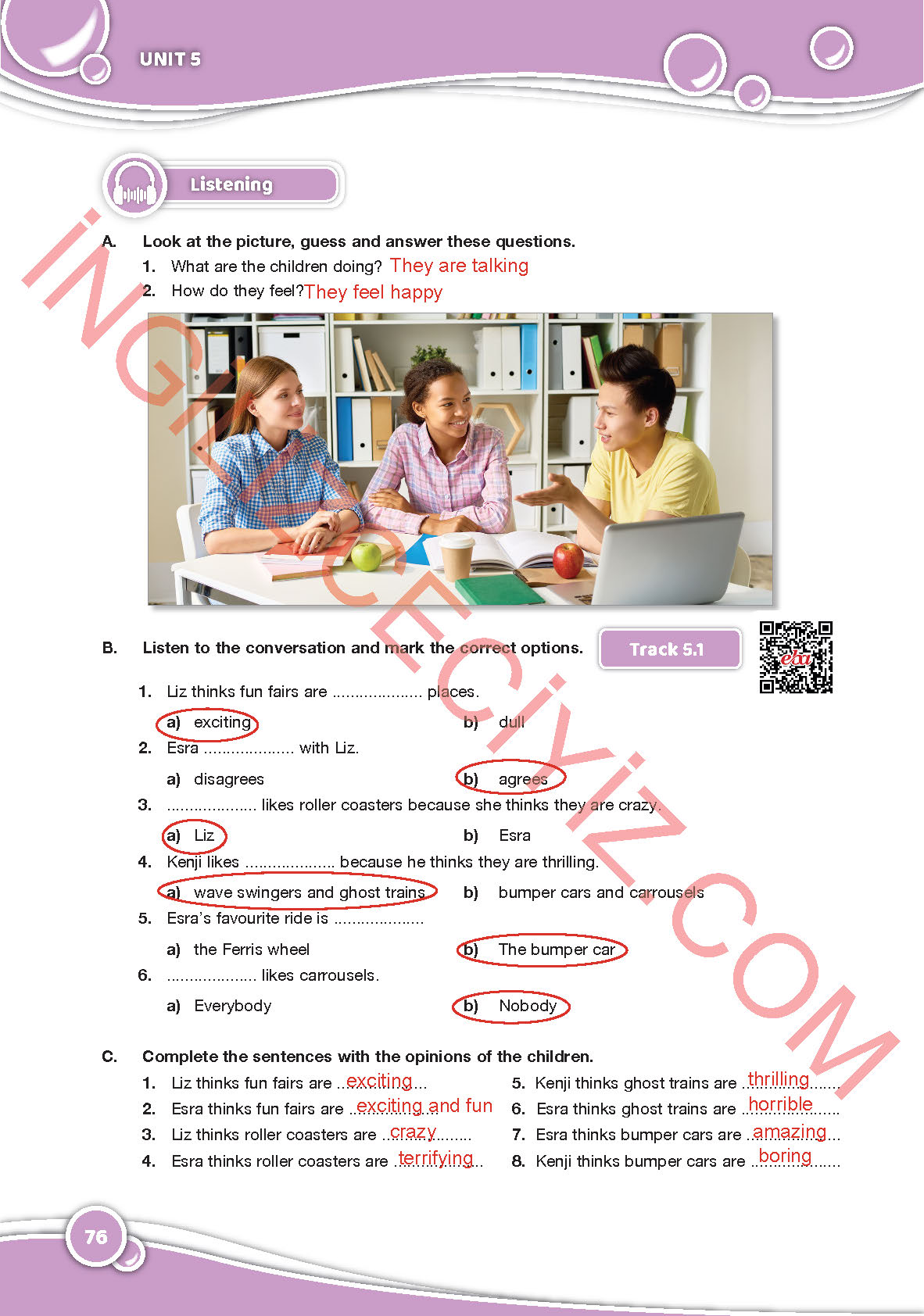 6. Sınıf Özgün Yayıncılık İngilizce Ders Kitabı Sayfa 76 Cevapları 6. Sınıf Özgün Yayıncılık İngilizce Ders Kitabı Sayfa 76 Cevapları
