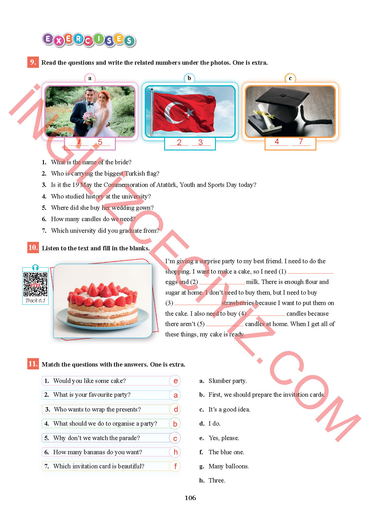 7. Sınıf Sdr İpekyolu Yayıncılık İngilizce Ders Kitabı Sayfa 106 Cevapları