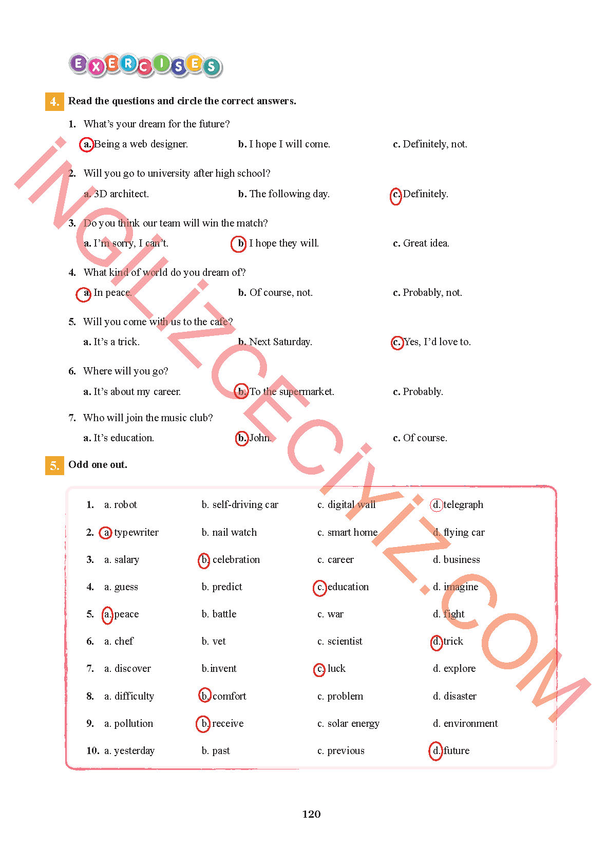 7. Sınıf Sdr İpekyolu Yayıncılık İngilizce Ders Kitabı Sayfa 120 Cevapları