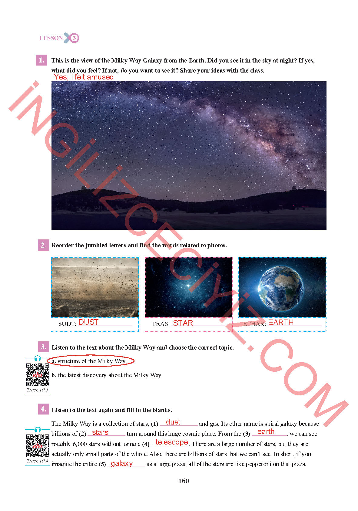 7. Sınıf Sdr İpekyolu Yayıncılık İngilizce Ders Kitabı Sayfa 160 Cevapları