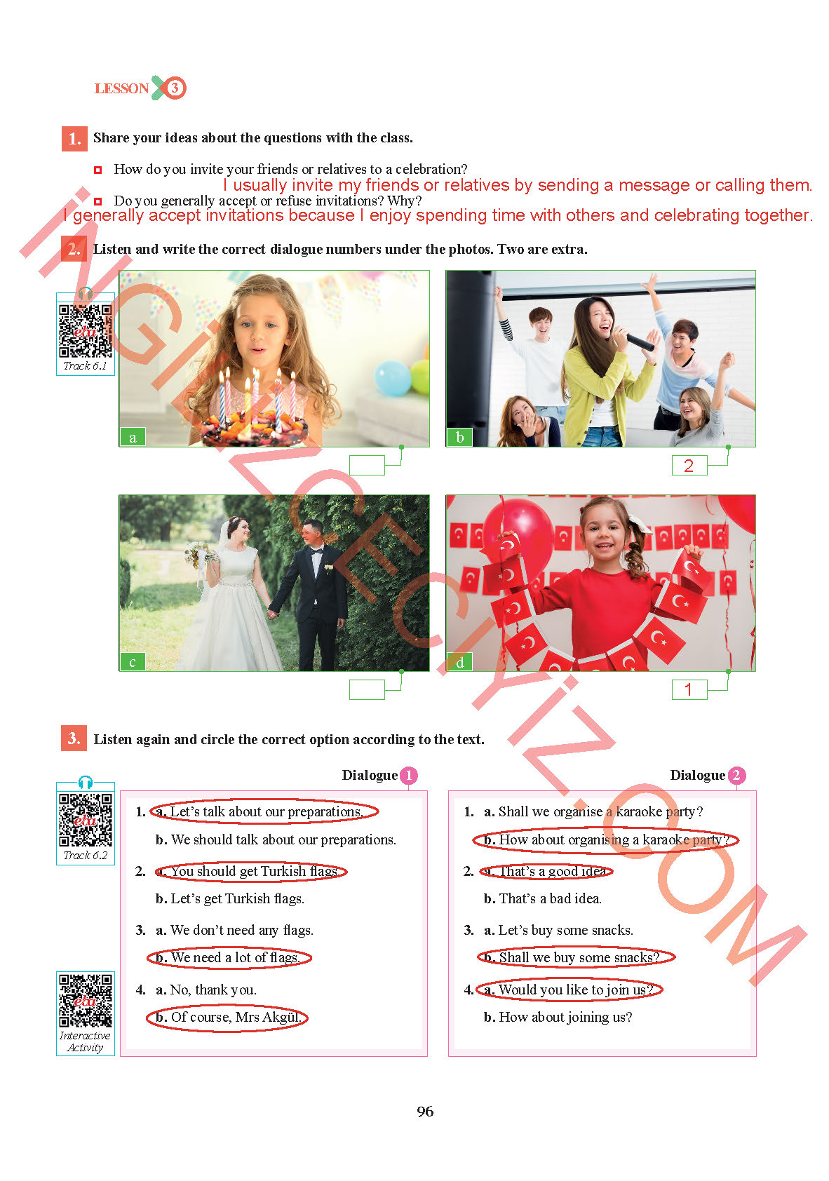 7. Sınıf Sdr İpekyolu Yayıncılık İngilizce Ders Kitabı Sayfa 96 Cevapları