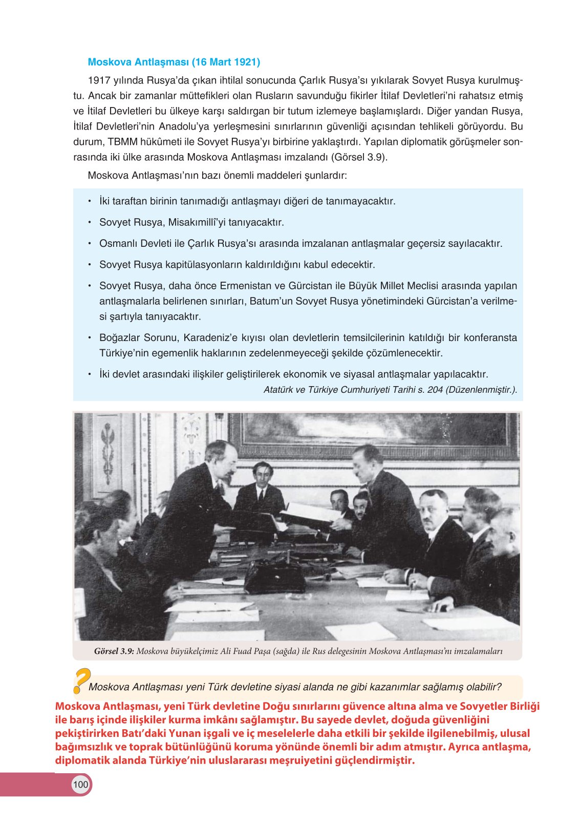 8. Sınıf Ders Destek Yayınları İnkılap Tarihi Ve Atatürkçülük Ders Kitabı Sayfa 100 Cevapları