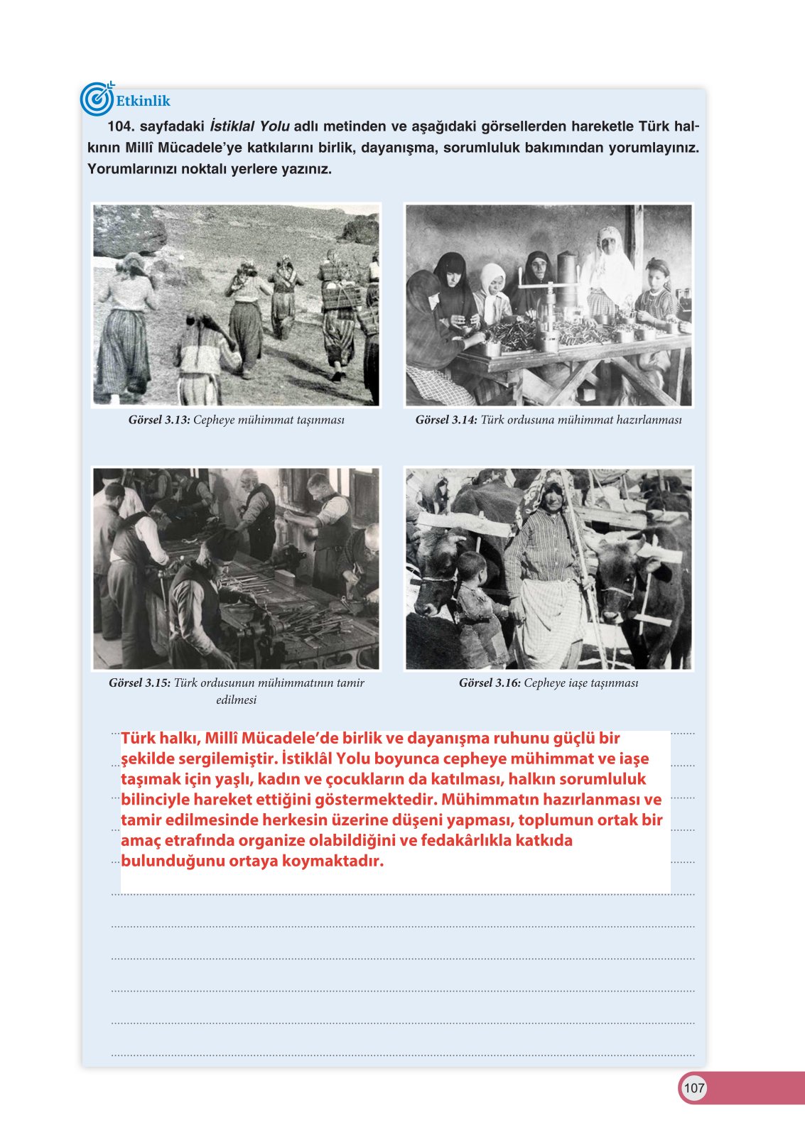 8. Sınıf Ders Destek Yayınları İnkılap Tarihi Ve Atatürkçülük Ders Kitabı Sayfa 107 Cevapları 8. Sınıf Ders Destek Yayınları İnkılap Tarihi Ve Atatürkçülük Ders Kitabı Sayfa 107 Cevapları