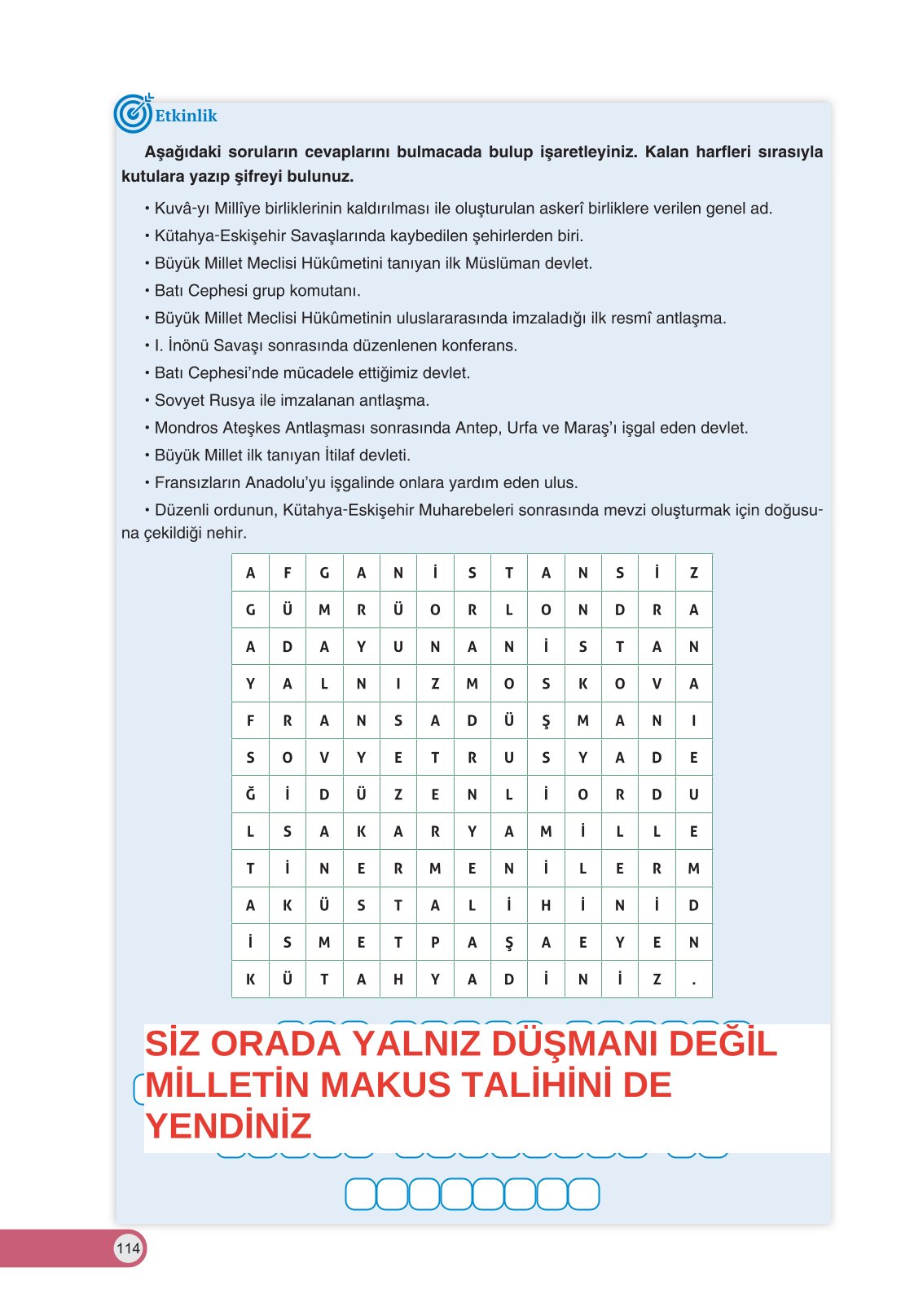 8. Sınıf Ders Destek Yayınları İnkılap Tarihi Ve Atatürkçülük Ders Kitabı Sayfa 114 Cevapları 8. Sınıf Ders Destek Yayınları İnkılap Tarihi Ve Atatürkçülük Ders Kitabı Sayfa 114 Cevapları