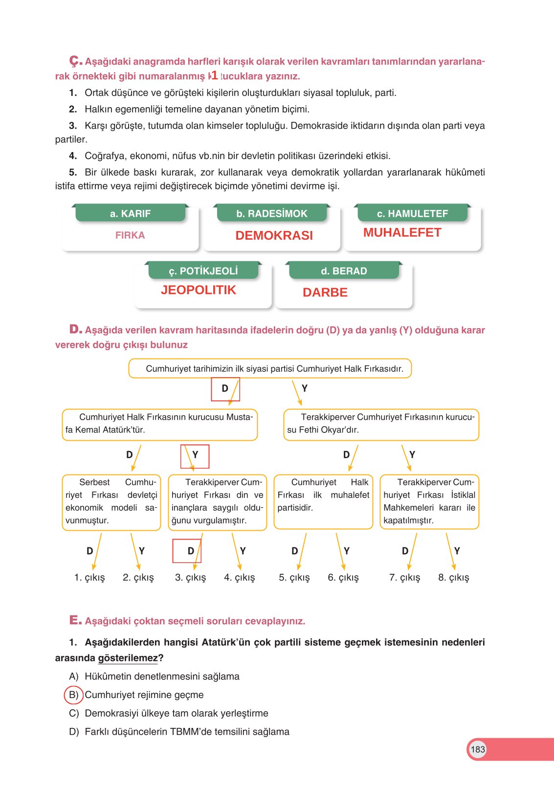 8. Sınıf Ders Destek Yayınları İnkılap Tarihi Ve Atatürkçülük Ders Kitabı Sayfa 183 Cevapları 8. Sınıf Ders Destek Yayınları İnkılap Tarihi Ve Atatürkçülük Ders Kitabı Sayfa 183 Cevapları
