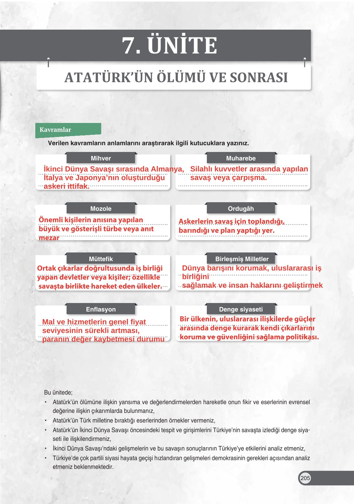 8. Sınıf Ders Destek Yayınları İnkılap Tarihi Ve Atatürkçülük Ders Kitabı Sayfa 205 Cevapları 8. Sınıf Ders Destek Yayınları İnkılap Tarihi Ve Atatürkçülük Ders Kitabı Sayfa 205 Cevapları