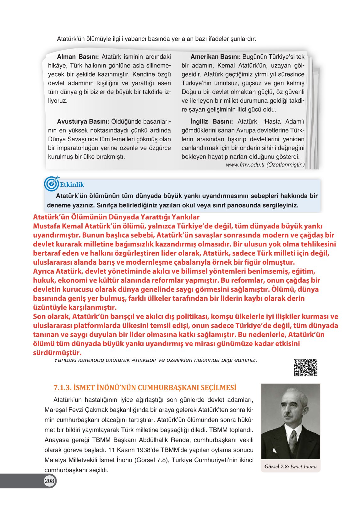 8. Sınıf Ders Destek Yayınları İnkılap Tarihi Ve Atatürkçülük Ders Kitabı Sayfa 208 Cevapları 8. Sınıf Ders Destek Yayınları İnkılap Tarihi Ve Atatürkçülük Ders Kitabı Sayfa 208 Cevapları