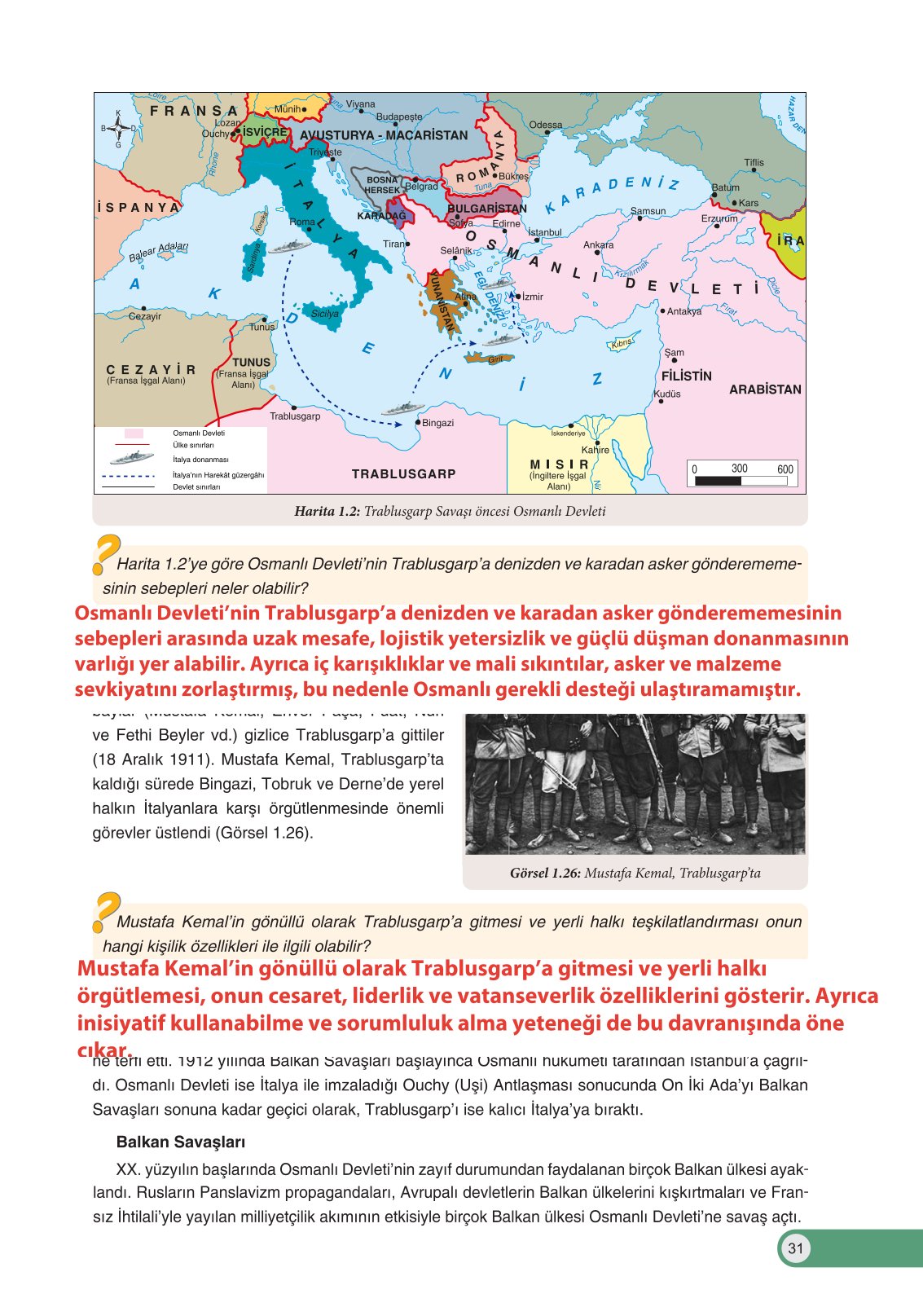 8. Sınıf Ders Destek Yayınları İnkılap Tarihi Ve Atatürkçülük Ders Kitabı Sayfa 31 Cevapları