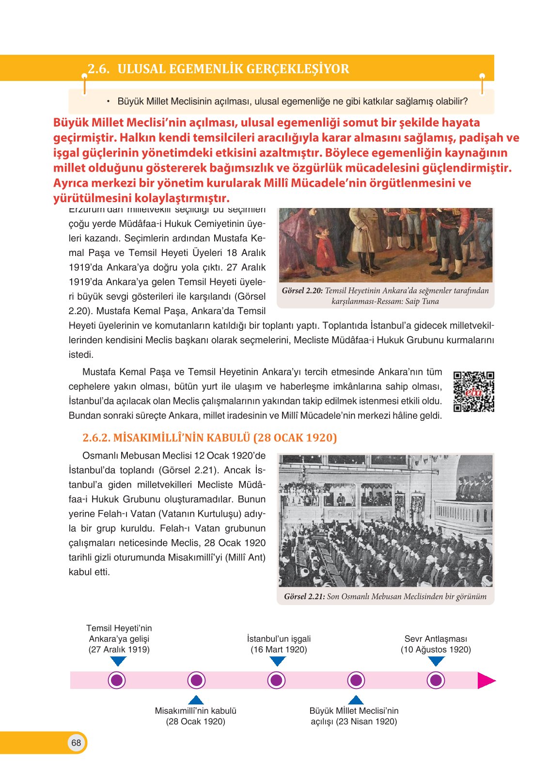 8. Sınıf Ders Destek Yayınları İnkılap Tarihi Ve Atatürkçülük Ders Kitabı Sayfa 68 Cevapları
