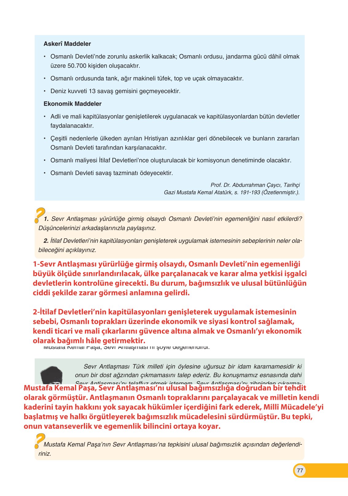 8. Sınıf Ders Destek Yayınları İnkılap Tarihi Ve Atatürkçülük Ders Kitabı Sayfa 77 Cevapları 8. Sınıf Ders Destek Yayınları İnkılap Tarihi Ve Atatürkçülük Ders Kitabı Sayfa 77 Cevapları