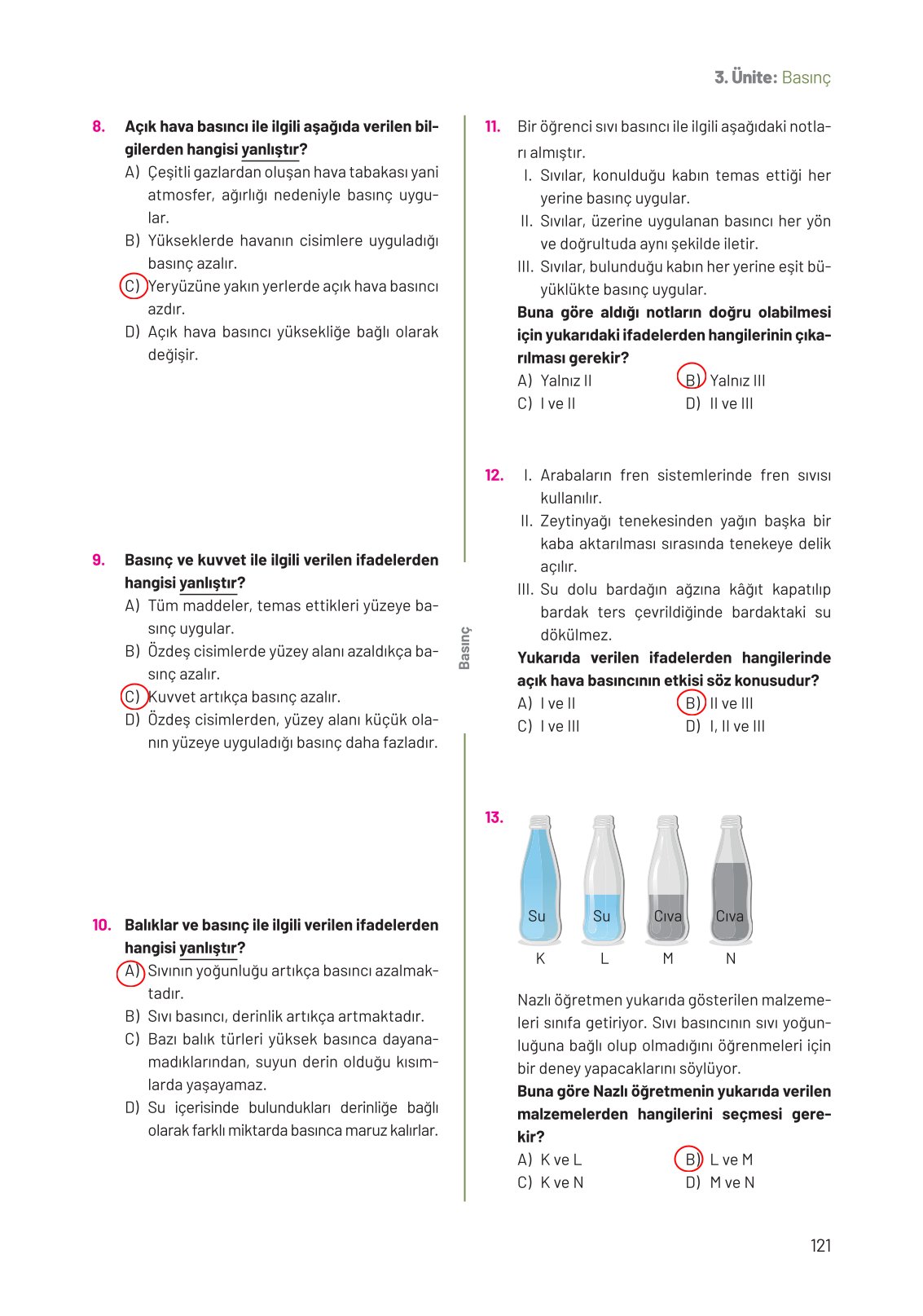 8. Sınıf Hecce Yayıncılık Fen Bilimleri Ders Kitabı Sayfa 121 Cevapları 8. Sınıf Hecce Yayıncılık Fen Bilimleri Ders Kitabı Sayfa 121 Cevapları