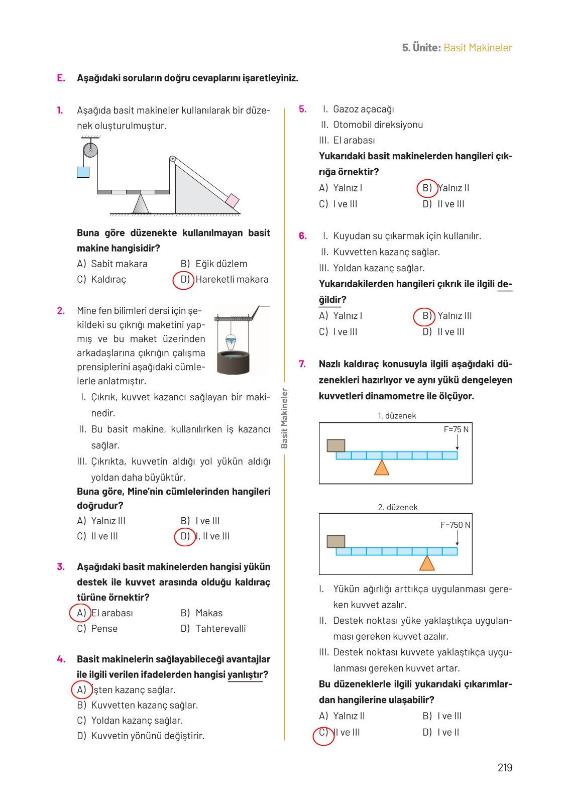 8. Sınıf Hecce Yayıncılık Fen Bilimleri Ders Kitabı Sayfa 219 Cevapları 8. Sınıf Hecce Yayıncılık Fen Bilimleri Ders Kitabı Sayfa 219 Cevapları