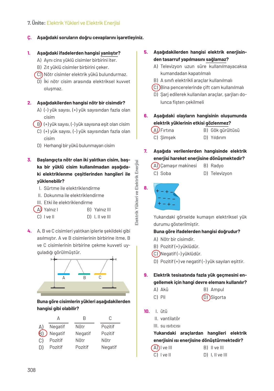 8. Sınıf Hecce Yayıncılık Fen Bilimleri Ders Kitabı Sayfa 308 Cevapları 8. Sınıf Hecce Yayıncılık Fen Bilimleri Ders Kitabı Sayfa 308 Cevapları