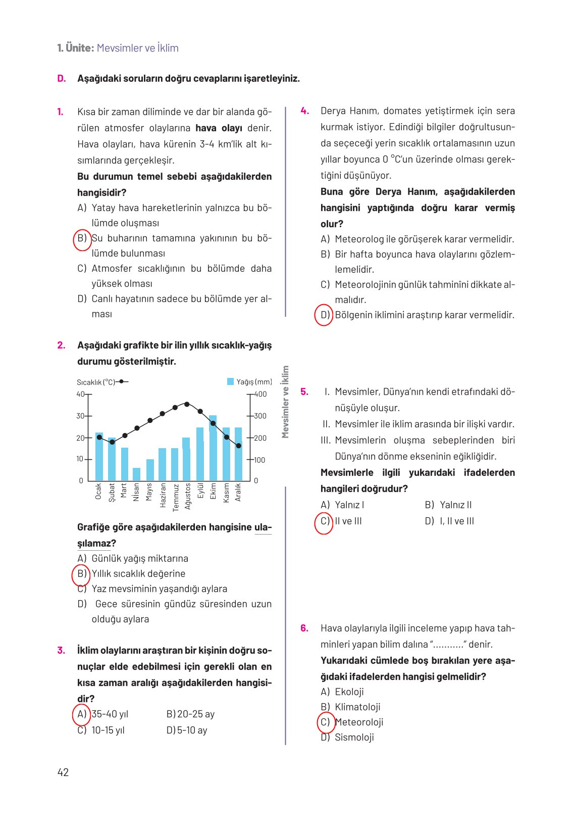 8. Sınıf Hecce Yayıncılık Fen Bilimleri Ders Kitabı Sayfa 42 Cevapları