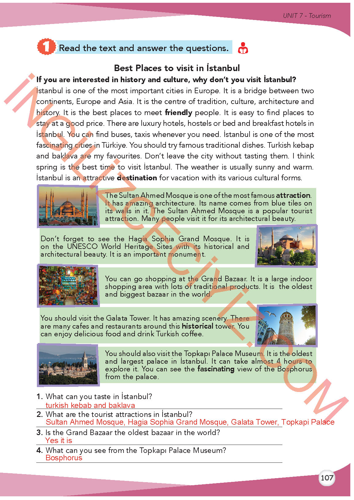 8. Sınıf Meb Yayınları İngilizce Ders Kitabı Sayfa 108 Cevapları