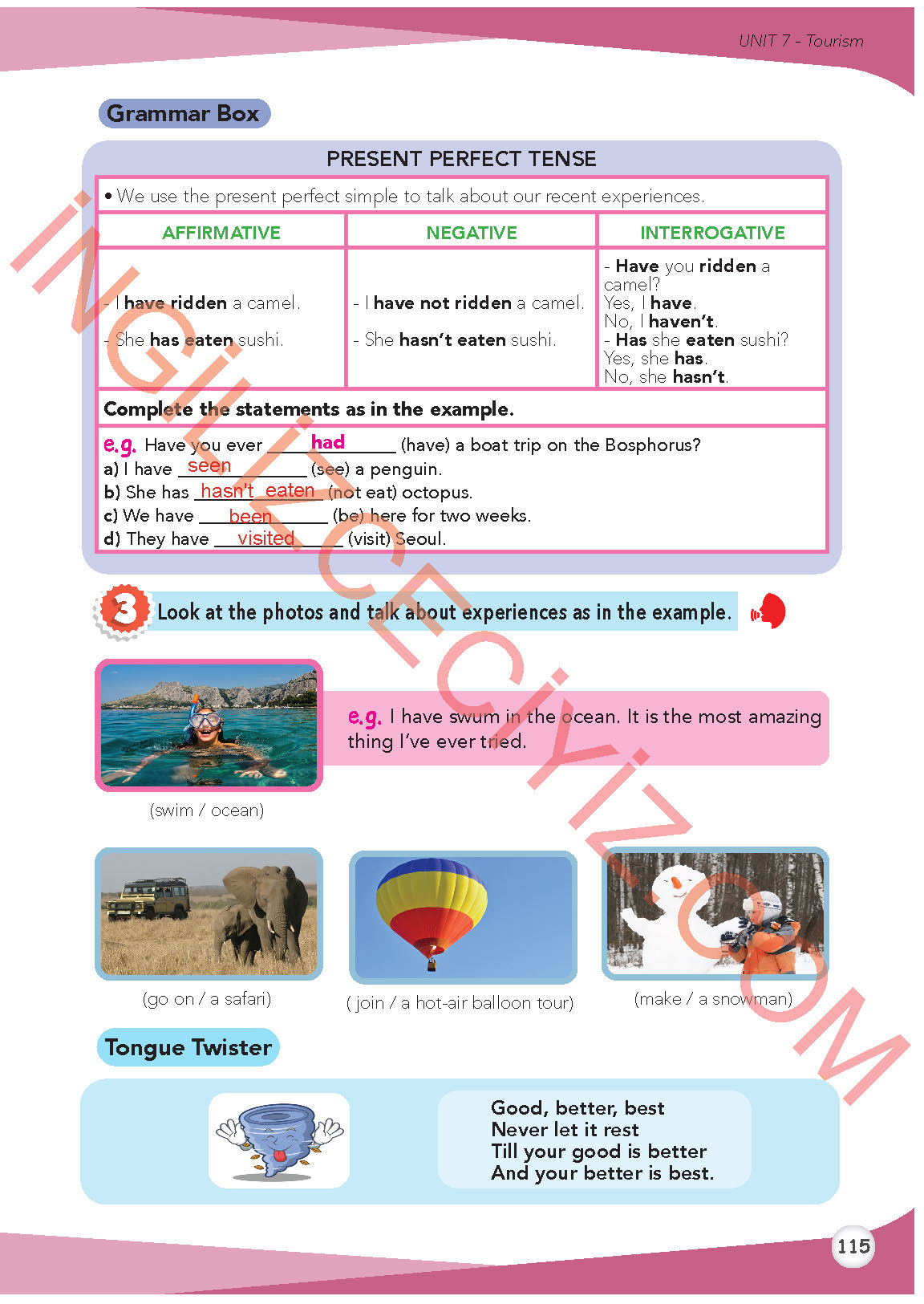 8. Sınıf Meb Yayınları İngilizce Ders Kitabı Sayfa 116 Cevapları