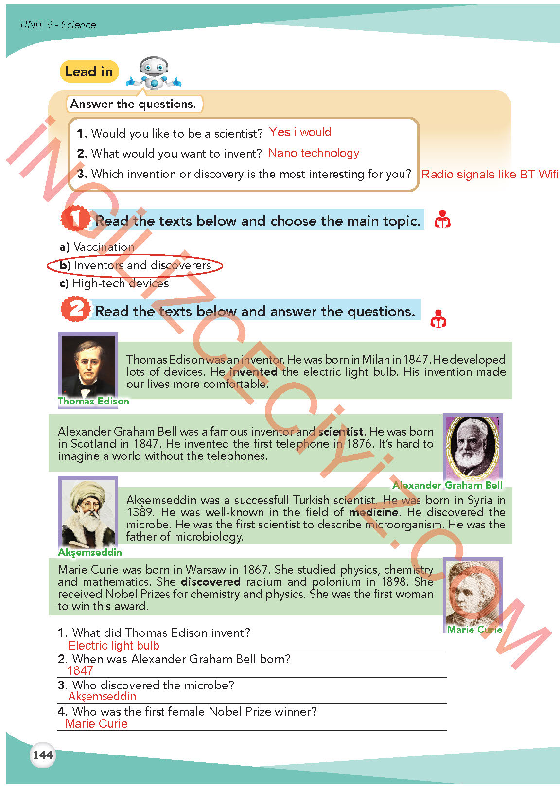 8. Sınıf Meb Yayınları İngilizce Ders Kitabı Sayfa 145 Cevapları