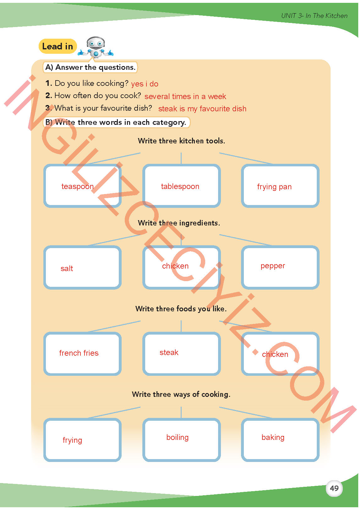 8. Sınıf Meb Yayınları İngilizce Ders Kitabı Sayfa 50 Cevapları