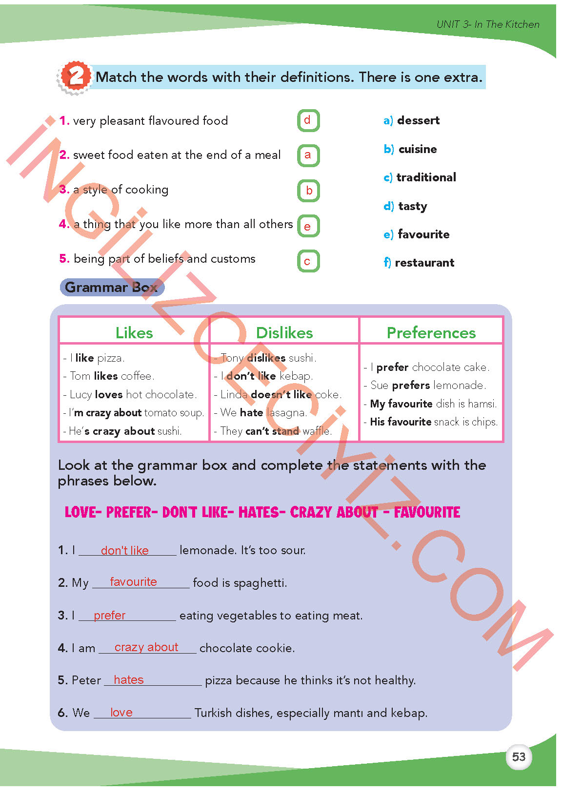 8. Sınıf Meb Yayınları İngilizce Ders Kitabı Sayfa 54 Cevapları