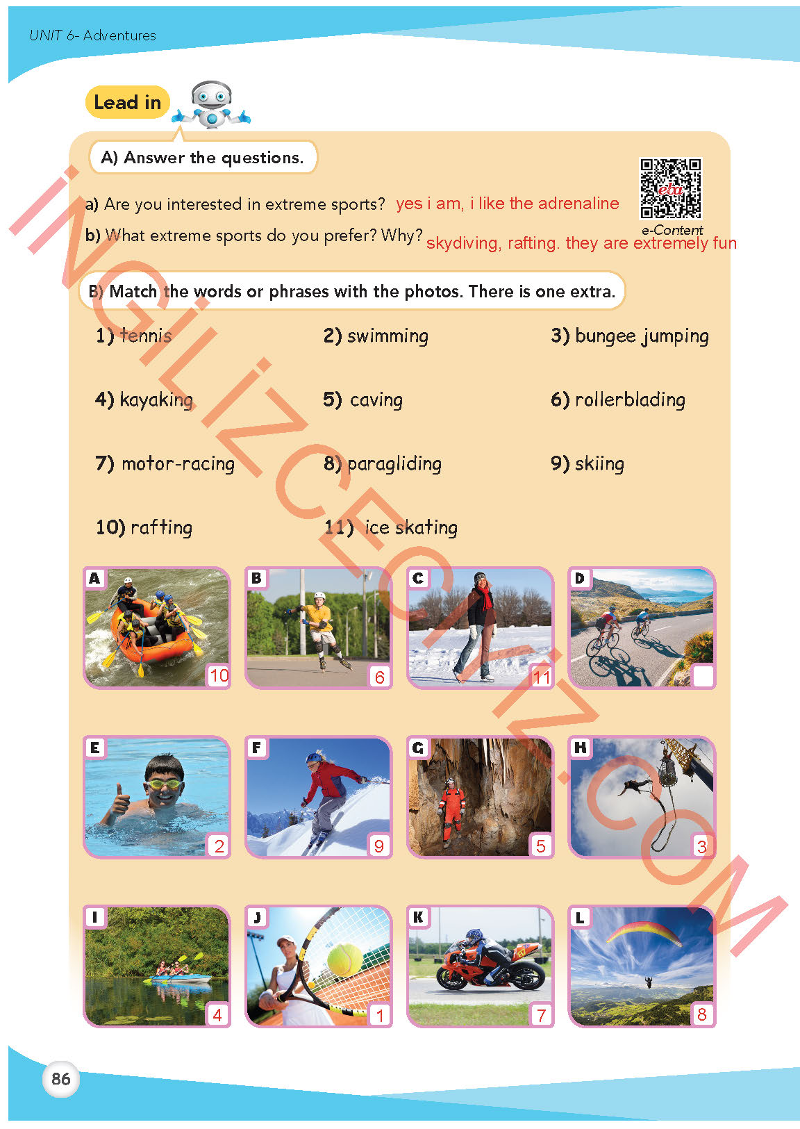 8. Sınıf Meb Yayınları İngilizce Ders Kitabı Sayfa 87 Cevapları