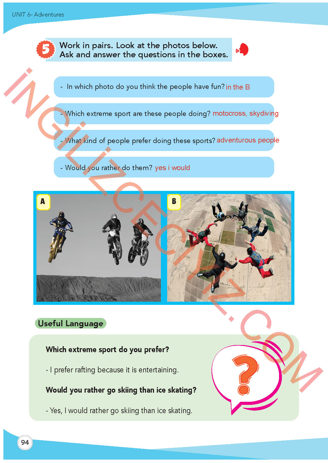 8. Sınıf Meb Yayınları İngilizce Ders Kitabı Sayfa 95 Cevapları