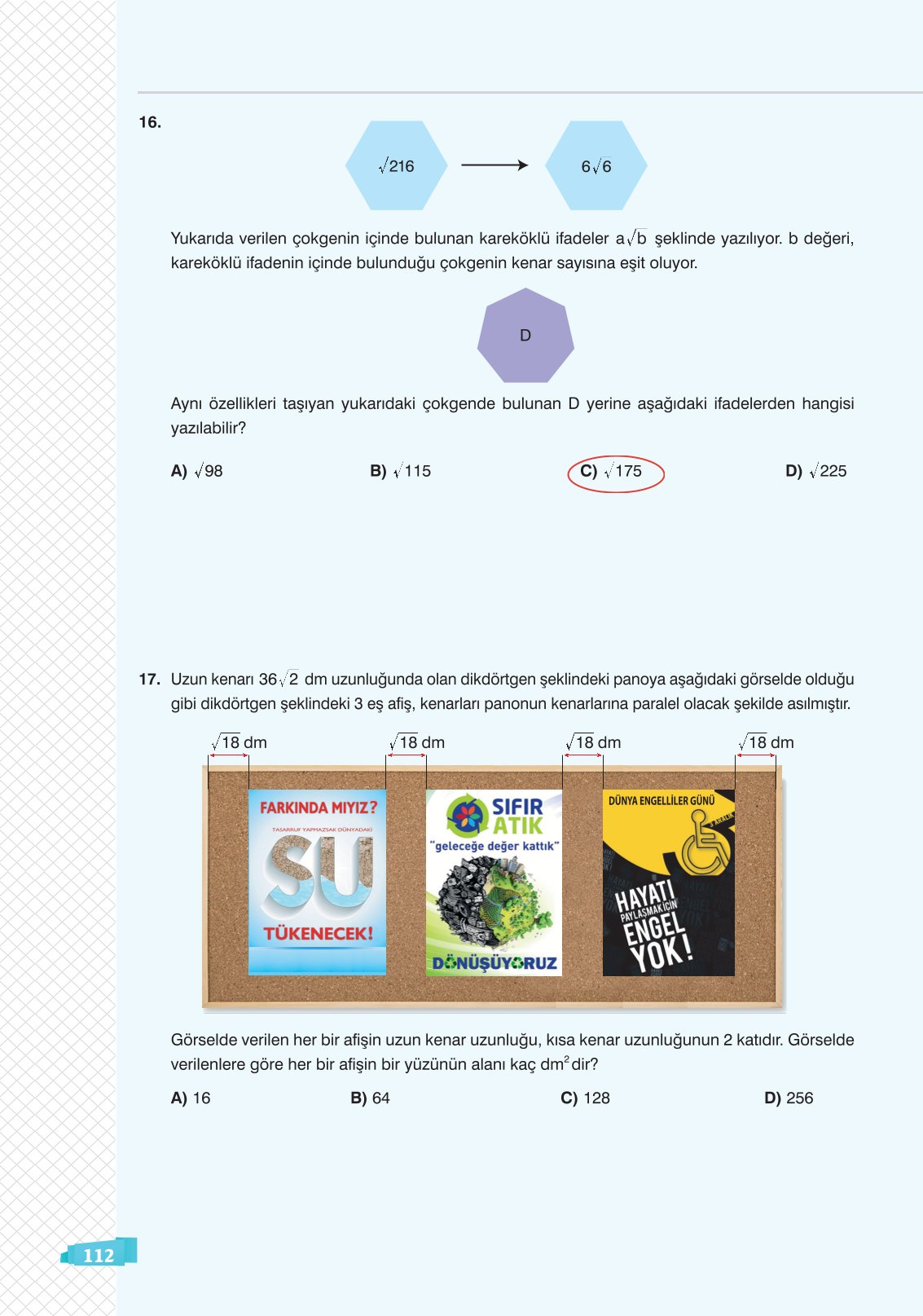 8. Sınıf Sonuç Yayınları Matematik Ders Kitabı Sayfa 112 Cevapları 8. Sınıf Sonuç Yayınları Matematik Ders Kitabı Sayfa 112 Cevapları