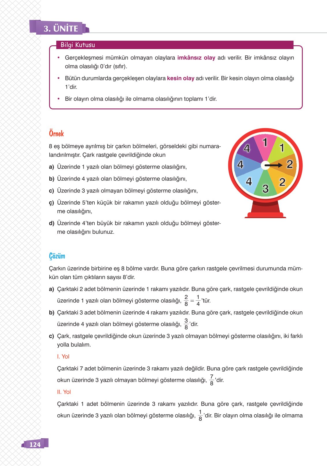 8. Sınıf Sonuç Yayınları Matematik Ders Kitabı Sayfa 124 Cevapları 8. Sınıf Sonuç Yayınları Matematik Ders Kitabı Sayfa 124 Cevapları