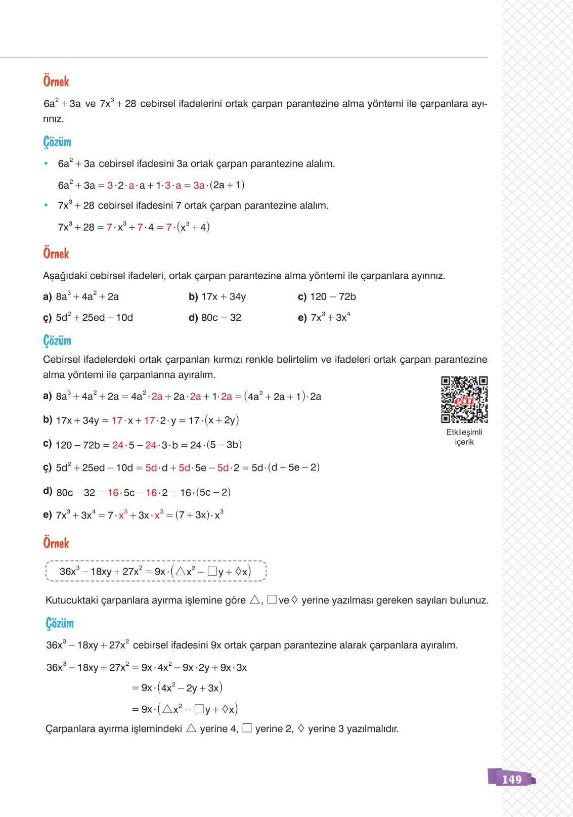 8. Sınıf Sonuç Yayınları Matematik Ders Kitabı Sayfa 149 Cevapları 8. Sınıf Sonuç Yayınları Matematik Ders Kitabı Sayfa 149 Cevapları