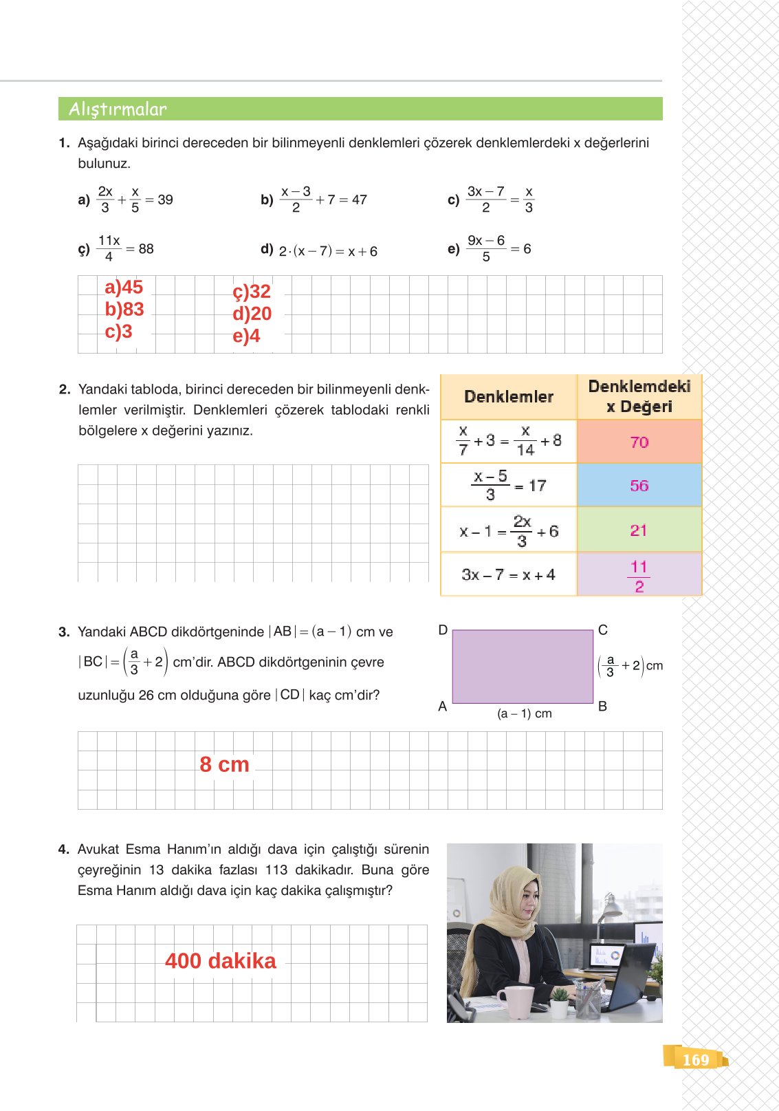 8. Sınıf Sonuç Yayınları Matematik Ders Kitabı Sayfa 169 Cevapları 8. Sınıf Sonuç Yayınları Matematik Ders Kitabı Sayfa 169 Cevapları
