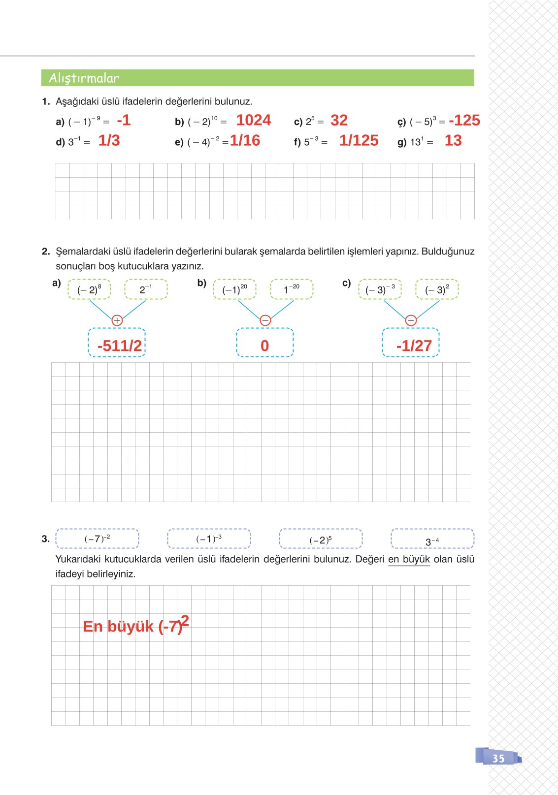 8. Sınıf Sonuç Yayınları Matematik Ders Kitabı Sayfa 35 Cevapları