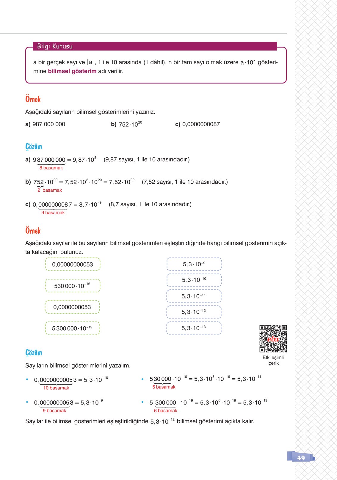 8. Sınıf Sonuç Yayınları Matematik Ders Kitabı Sayfa 49 Cevapları