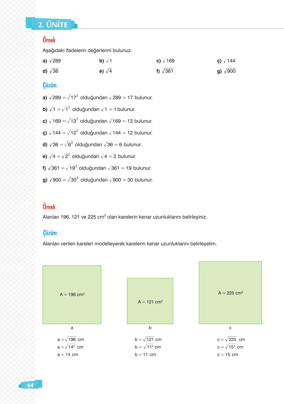 8. Sınıf Sonuç Yayınları Matematik Ders Kitabı Sayfa 64 Cevapları 8. Sınıf Sonuç Yayınları Matematik Ders Kitabı Sayfa 64 Cevapları
