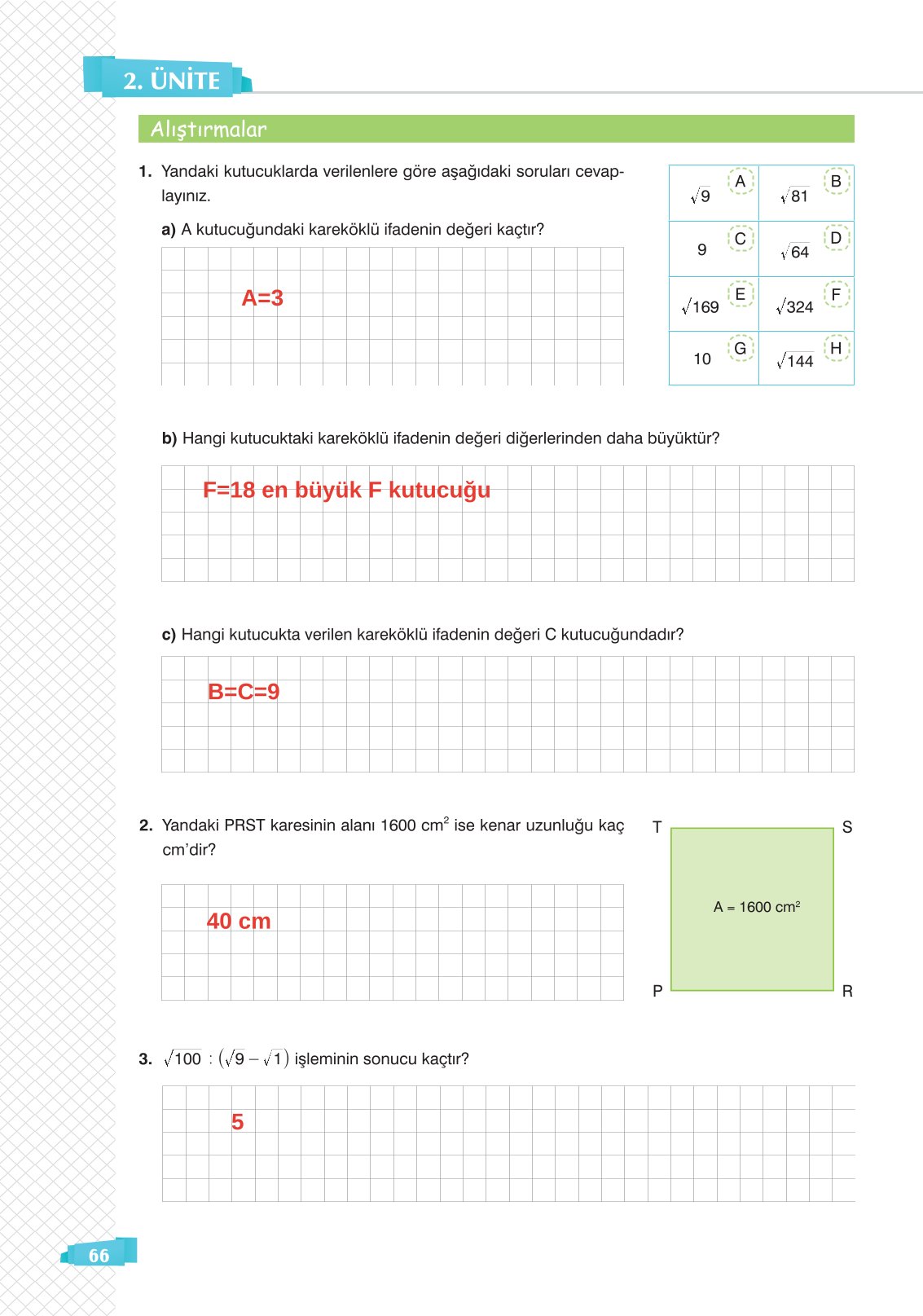 8. Sınıf Sonuç Yayınları Matematik Ders Kitabı Sayfa 66 Cevapları 8. Sınıf Sonuç Yayınları Matematik Ders Kitabı Sayfa 66 Cevapları