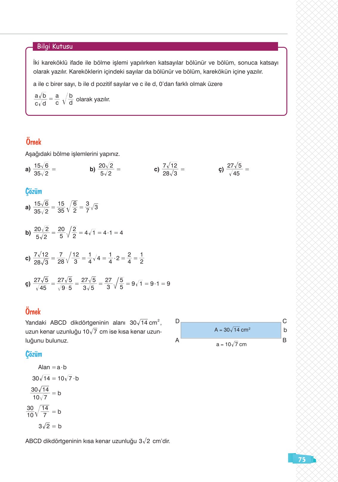 8. Sınıf Sonuç Yayınları Matematik Ders Kitabı Sayfa 75 Cevapları 8. Sınıf Sonuç Yayınları Matematik Ders Kitabı Sayfa 75 Cevapları