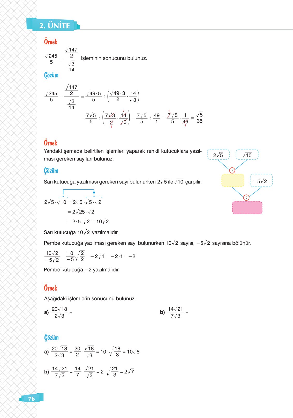 8. Sınıf Sonuç Yayınları Matematik Ders Kitabı Sayfa 76 Cevapları